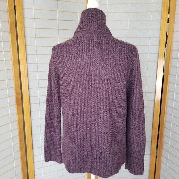 Mohair Blend Cowl Neck Sweater Size Medium Purple Textured - Picture 6 of 6